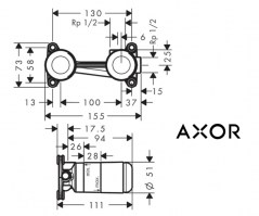 CUERPO EMPOTRADO LAVABO AXOR